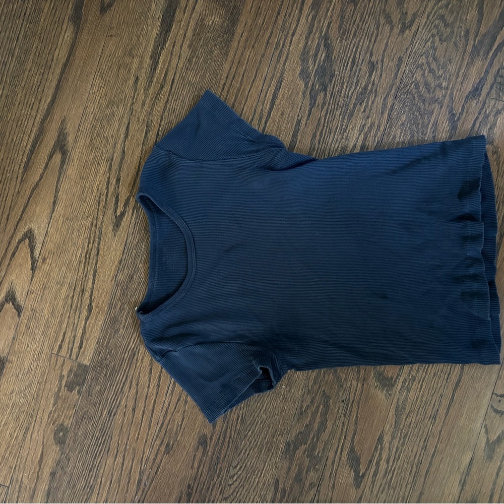 Navy Blue Ribbed T-Shirt